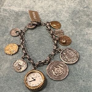 Chico's Two-Tone Coin Charm Bracelet